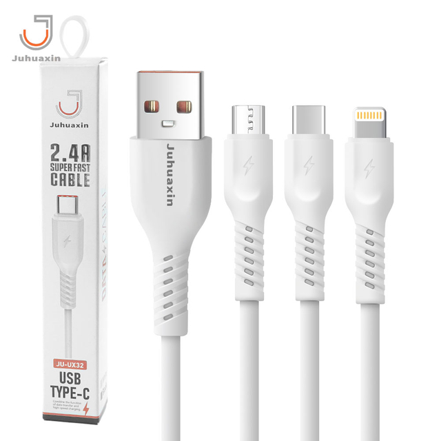Juhuaxin USB Data Cable Type C Cable Fast Charging OEM Mobile Phone Charger TPE Micro Lighting 2.4A Charging Cable