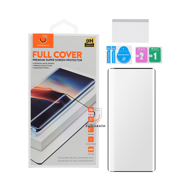 Juhuaxin Good Quality Mobile Phone Screen Protector Anti-Fingerprint 9H Tempered Glass Clear Curved Glass For S24 Ultra